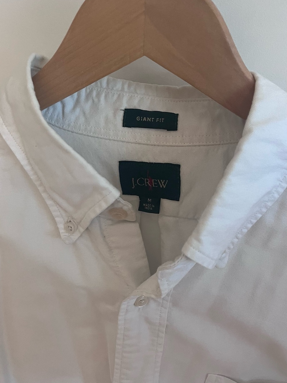 J Crew Giant Fit White Oxford Cloth Button Down Sz Medium
